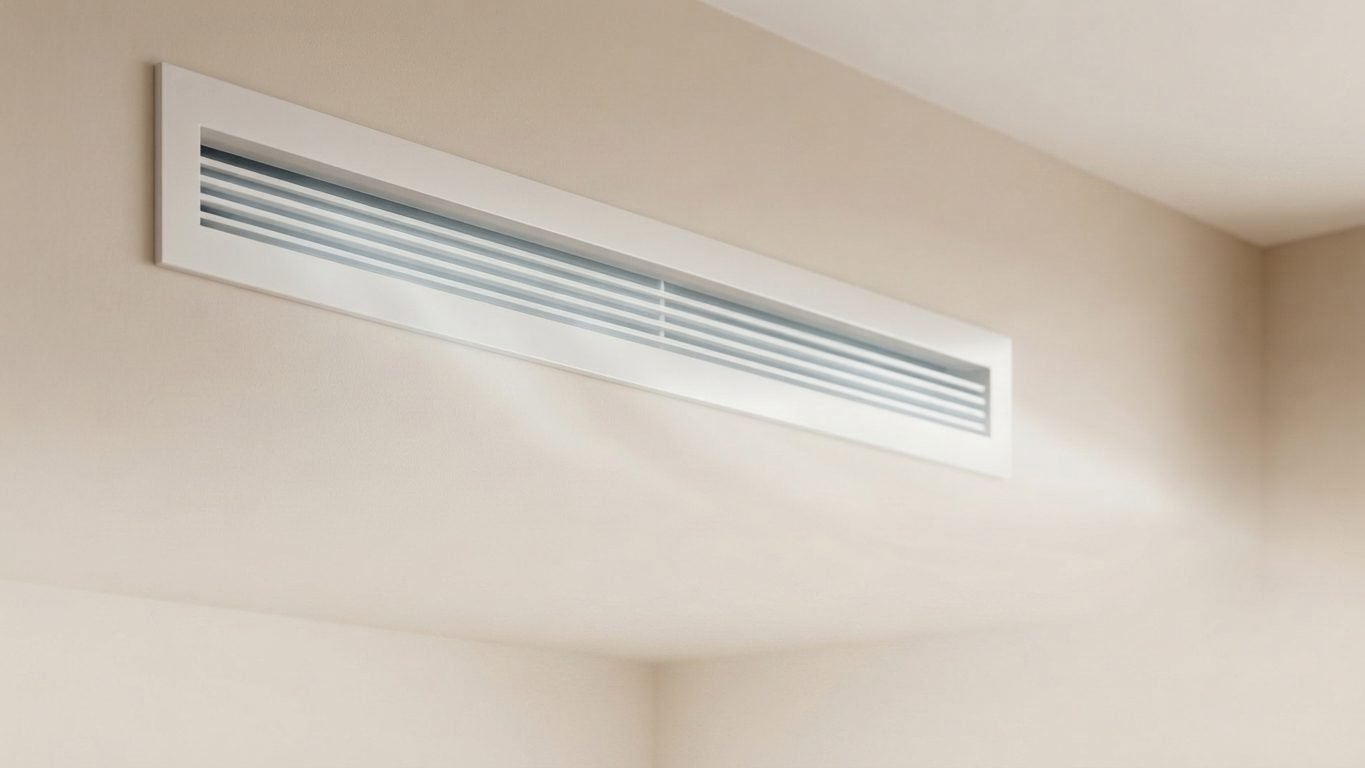 A linear air conditioning grille in a Dubai villa, cleaned and refitted by MELLS