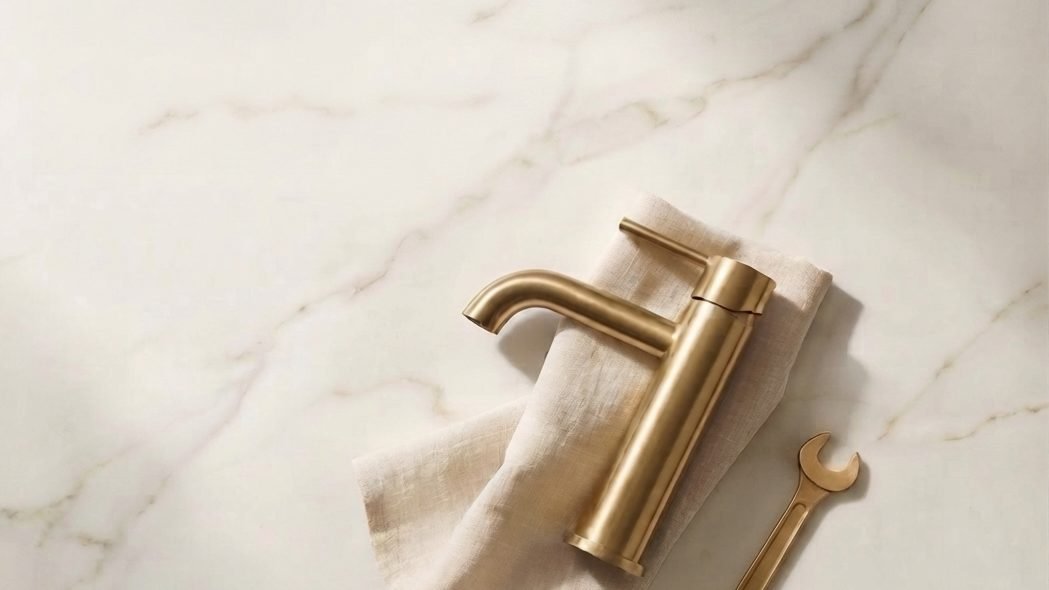 Brassware and bathroom fixtures polished by MELLS in a villa in District One
