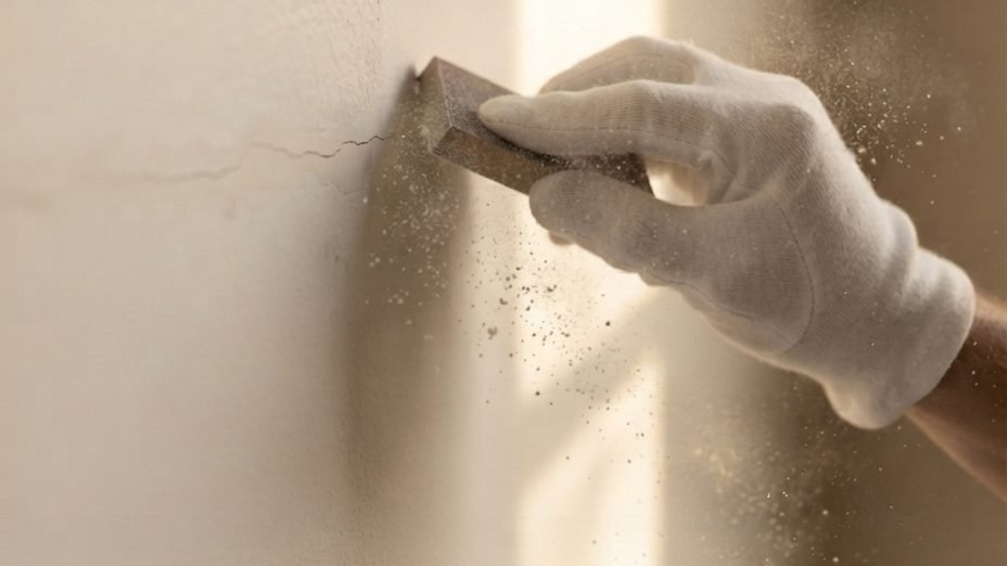Filling, sanding and priming a wall before painting, by MELLS in District One