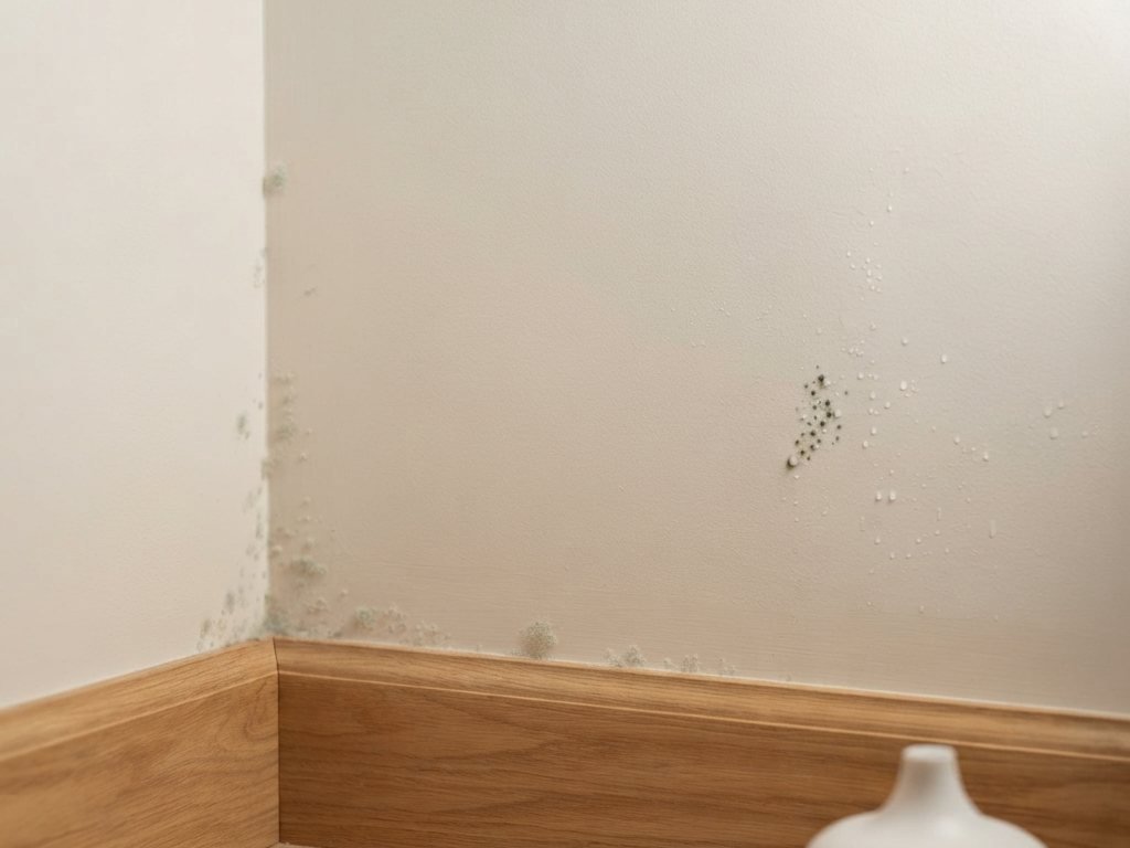 Mould growth on a wall in a Dubai property before remediation by MELLS